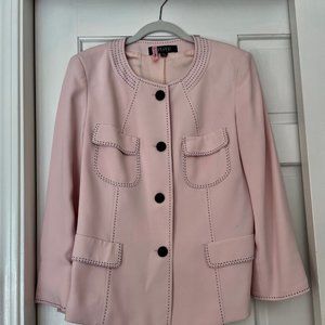Women's blazer jacket Casper brand Pink with black trim Size 14